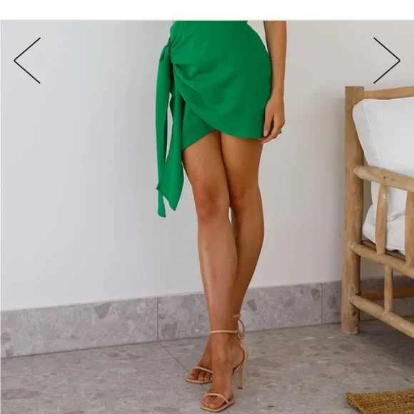 Runaway one shoulder mini dress Emerald - Picture 5 of 7
